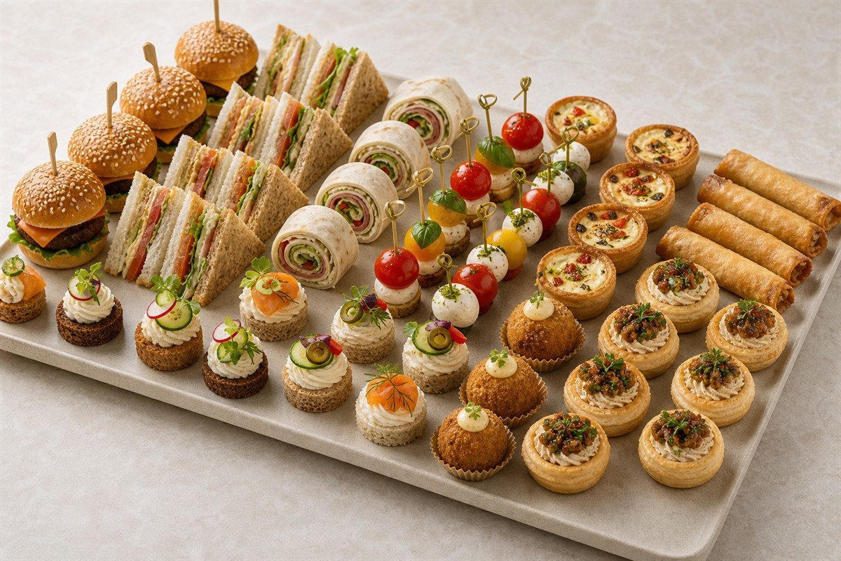 Assorted finger food platter for events and celebrations
